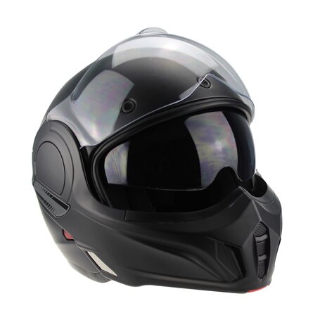 Helm Duraleu Nero Opaco F242 Reverse 